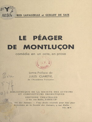 cover image of Le péager de Montluçon